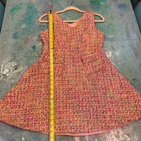Pink Metallic Tweed Dress - Picture 10 of 10